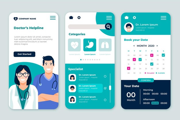 Medical booking app concept