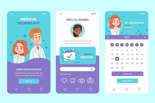 Medical booking app concept