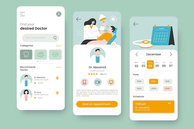 Medical booking app concept