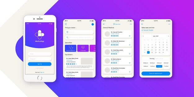 Medical booking app concept