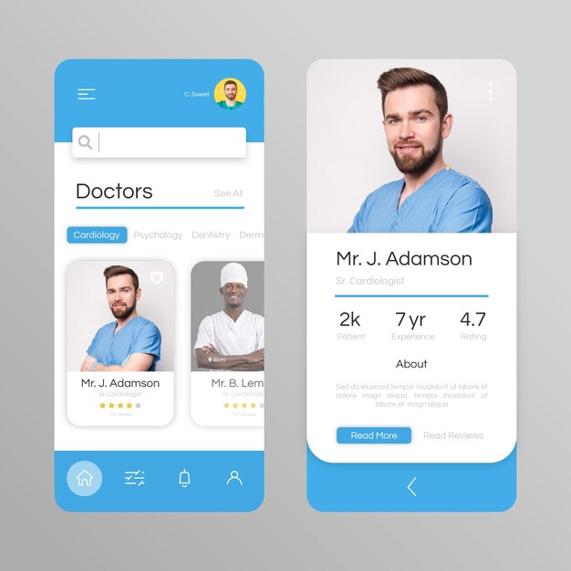 Medical booking app with photo