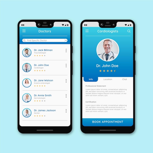 Medical booking app with photo