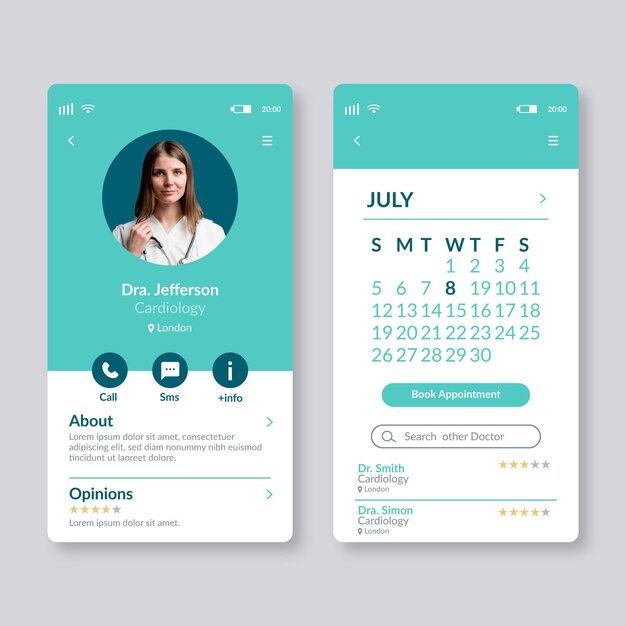 Medical booking application template