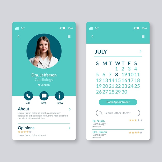 Medical booking application template