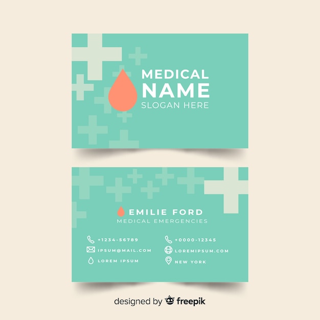 Free Vector medical business card design