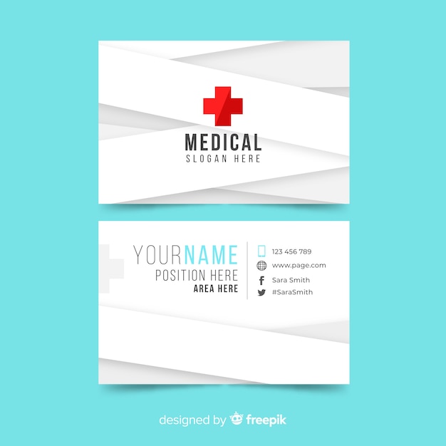 Free Vector medical business card template with modern style