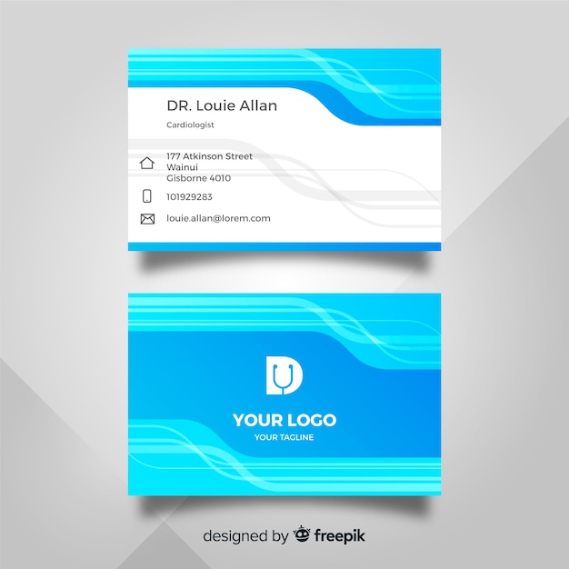 Free Vector medical business card template with modern style