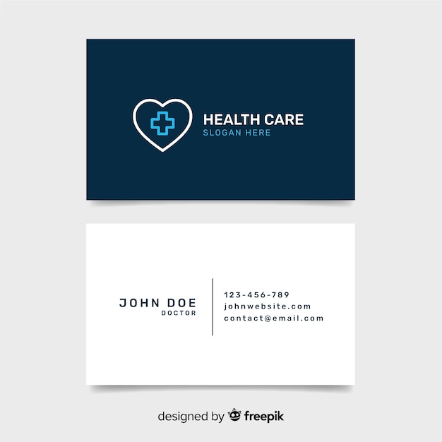 Medical business card template with modern style