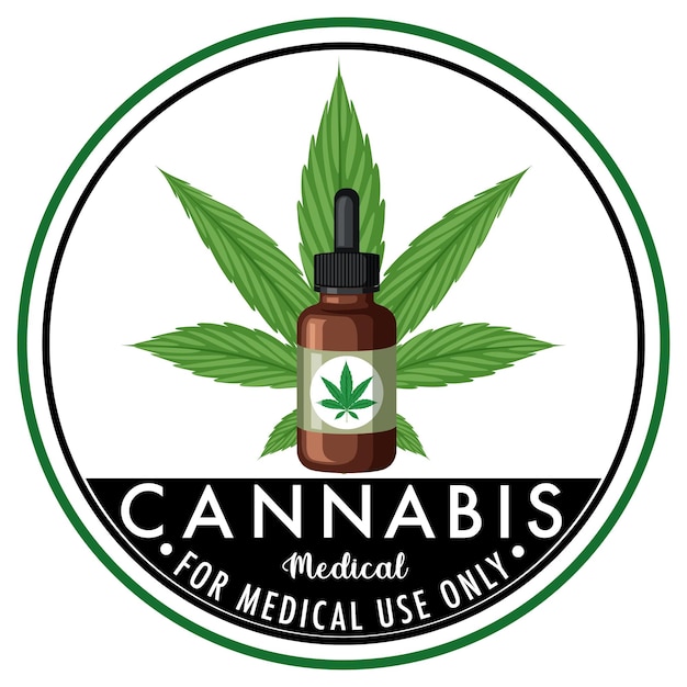 Free Vector medical cannabis badge logo