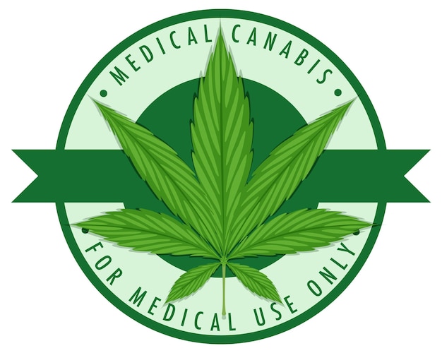 Free Vector medical cannabis badge logo