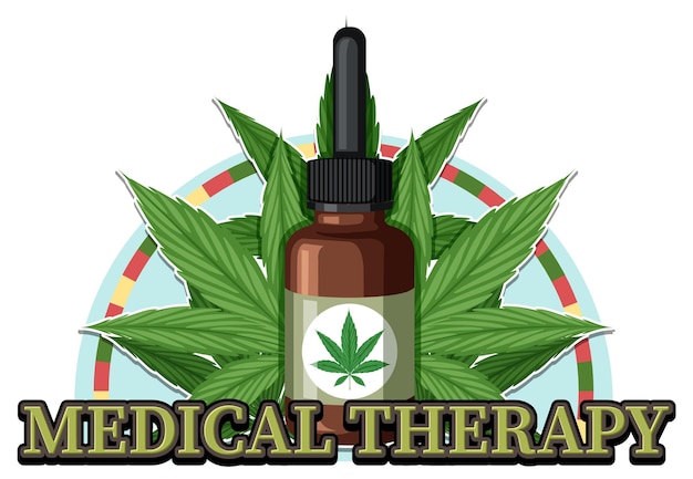 Free Vector medical cannabis badge logo