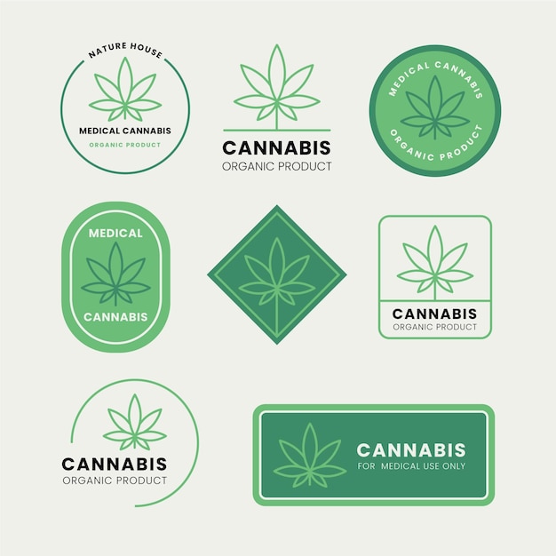 Free vector medical cannabis badges set