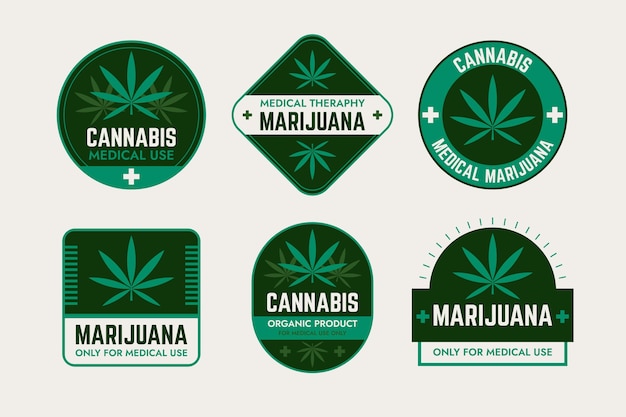 Free vector medical cannabis badges