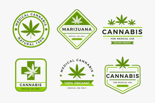 Free Vector medical cannabis badges