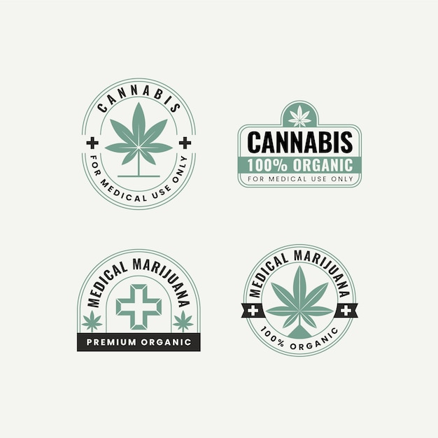 Free Vector medical cannabis badges