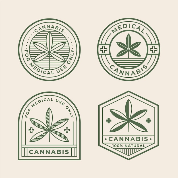 Free vector medical cannabis badges