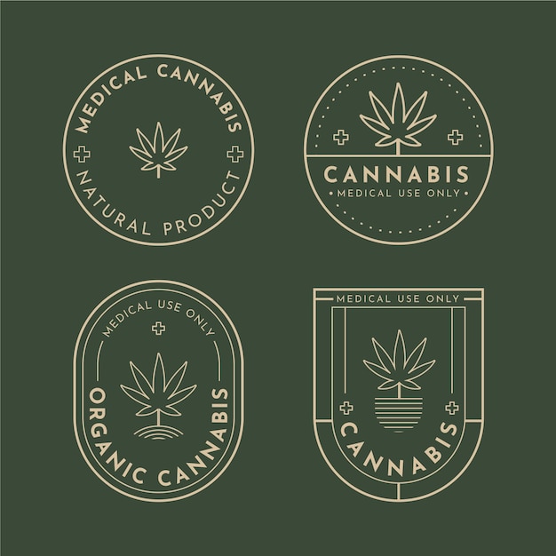 Free Vector medical cannabis badges