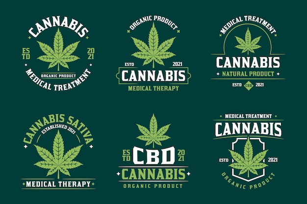 Free vector medical cannabis badges