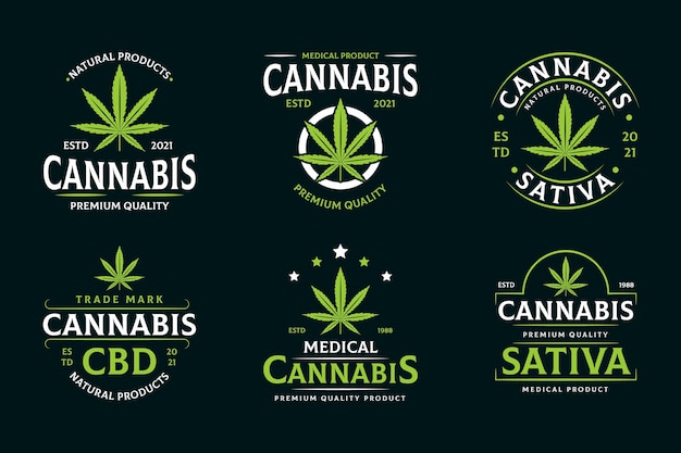 Free vector medical cannabis badges