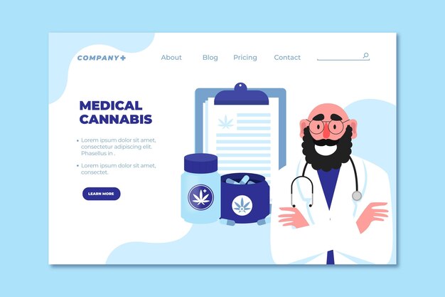 Medical cannabis and doctor landing page