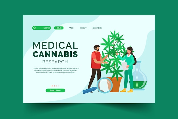 Free Vector medical cannabis landing page