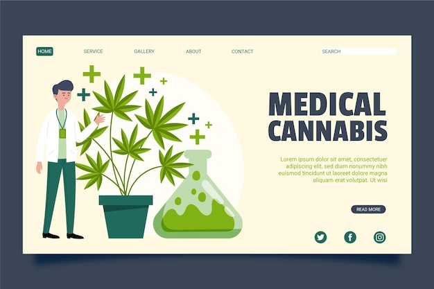 Free Vector medical cannabis - landing page