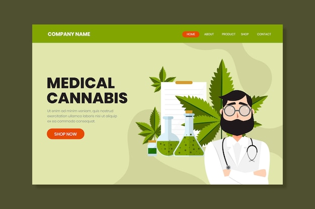 Free Vector medical cannabis - landing page