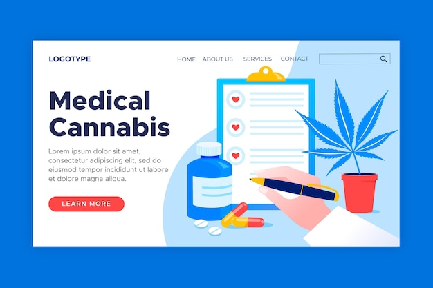 Medical cannabis web template illustrated