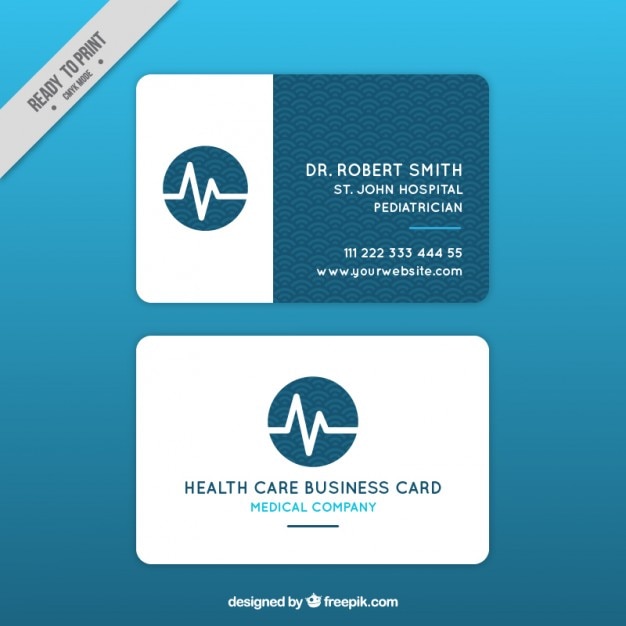 Medical card with cardiogram