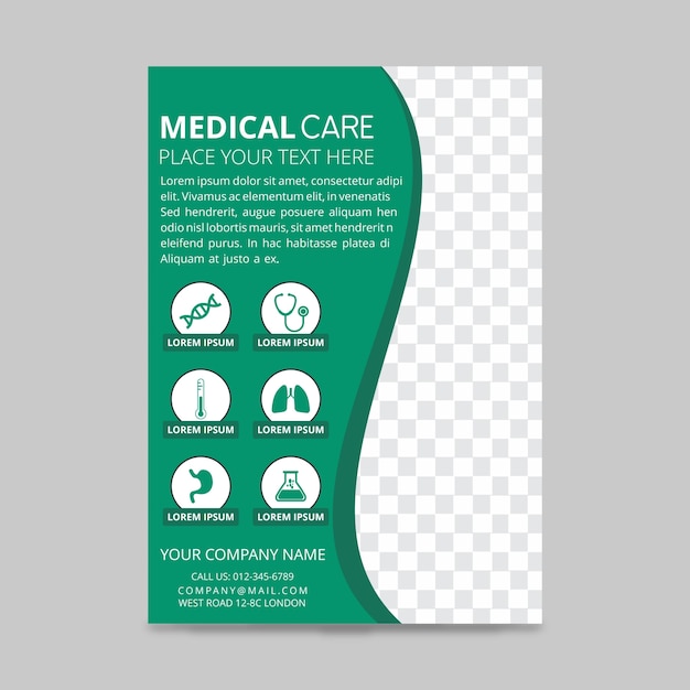 Free vector medical care flyer design