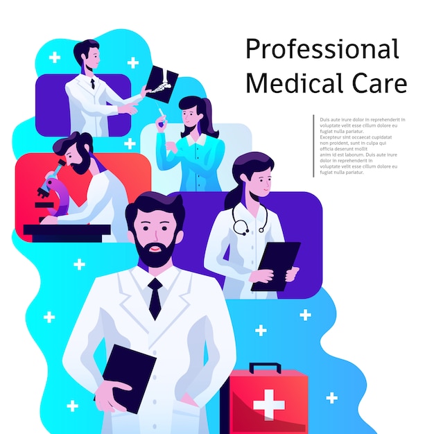 Free Vector medical care poster