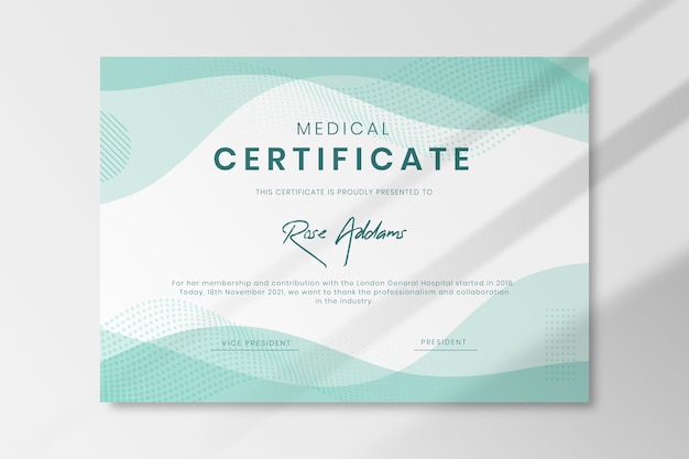 Medical certificate template