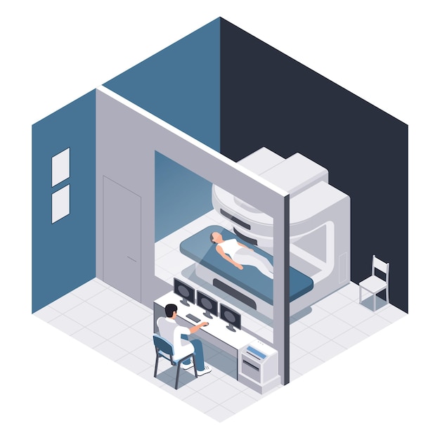 Free Vector medical equipment concept with examination and treatment symbols isometric vector illustration