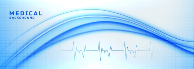 Free Vector medical and healthcare banner with heartbeat lines