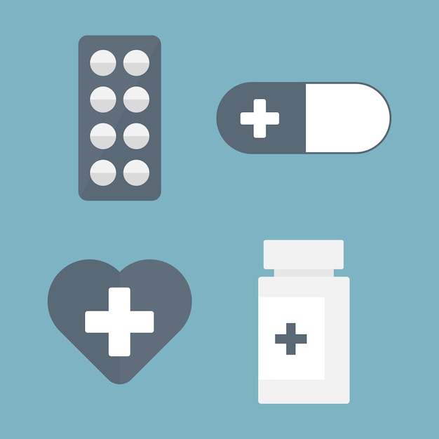 Medical and healthcare covid 19 icon vector collection vector