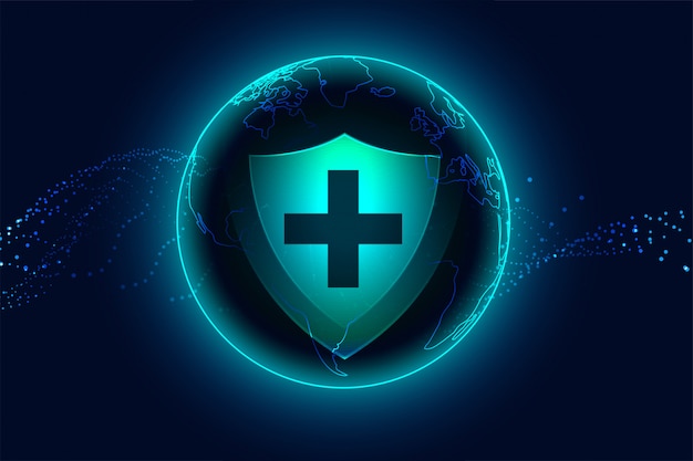 Free vector medical healthcare protection shield with cross sign