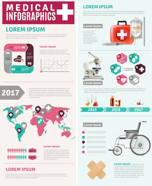 Medical Healthcare Worldwide Research  Infographic Poster