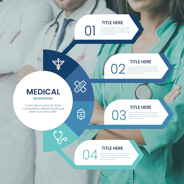 Free vector medical infographic presentation process