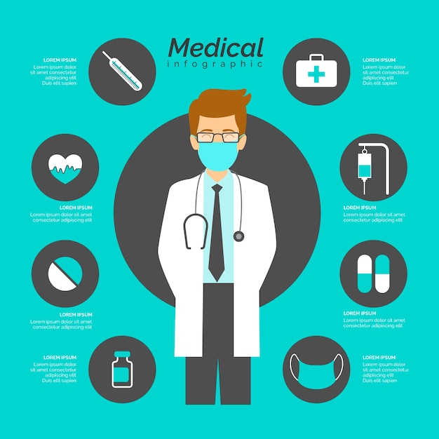 Free Vector medical infographic with doctor