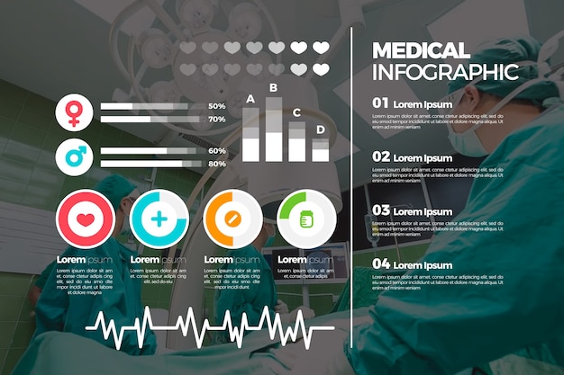 Free Vector medical infographic with photo