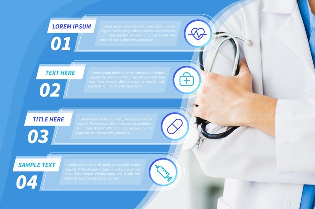 Medical infographic with stethoscope