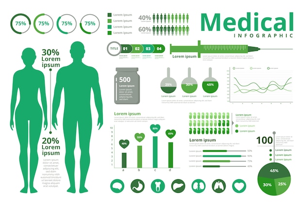 Free vector medical infographics theme