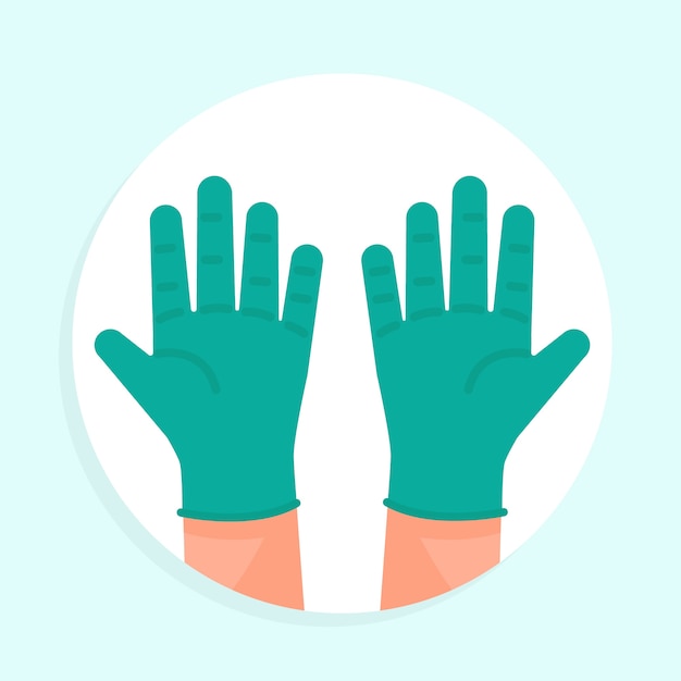 Free vector medical latex blue gloves for protection