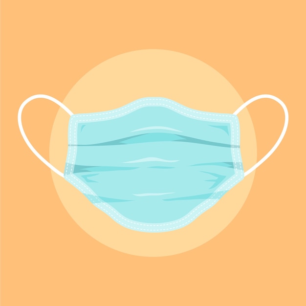 Medical mask in flat design