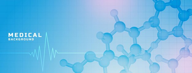 Medical molecules chemistry science banner design