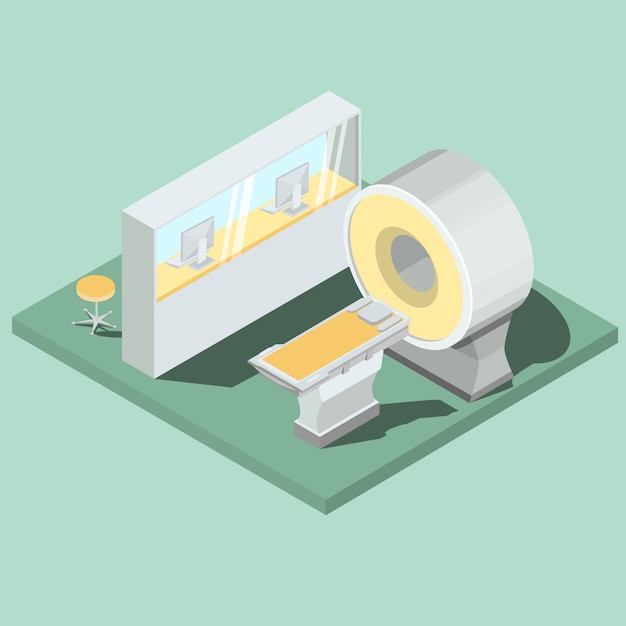 Medical MRI scanner isometric projector vector