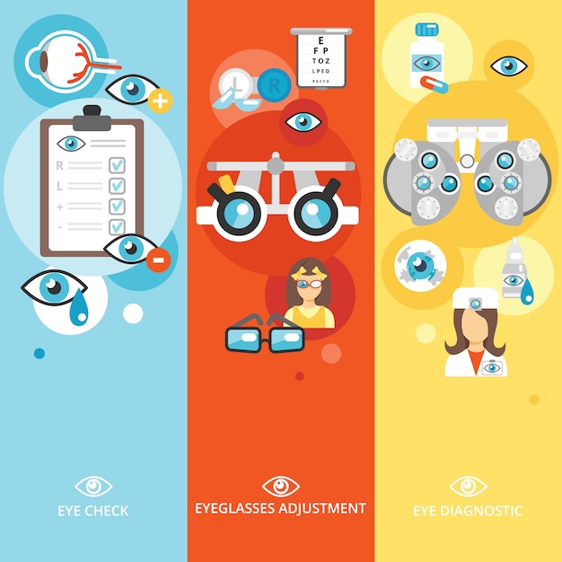 Free Vector medical oculist elements composition set