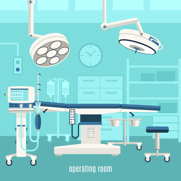 Free Vector medical operating room poster