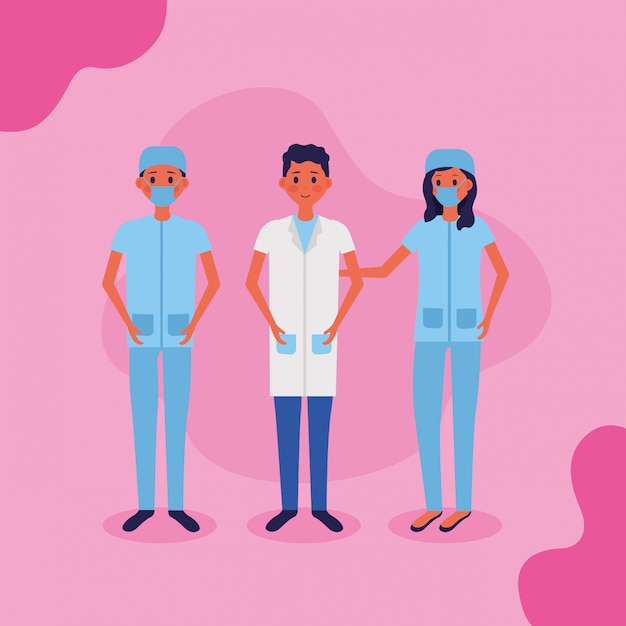 Free Vector medical people staff vector illustration