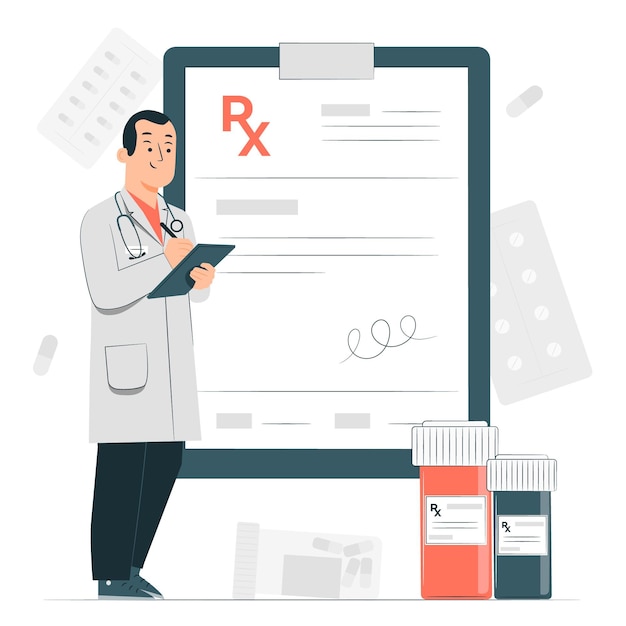 Medical prescription concept illustration